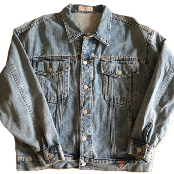 Guess Vintage Trucker Style Denim Jacket - Picture 1 of 12